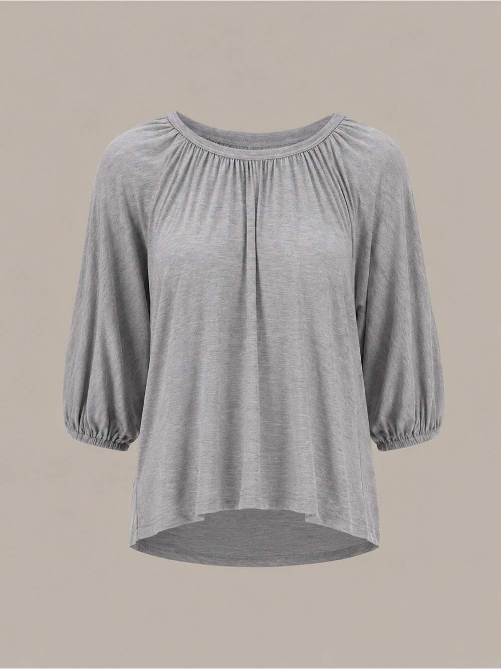 BANANA REPUBLIC | Heather Gray Gathered Neck Tunic